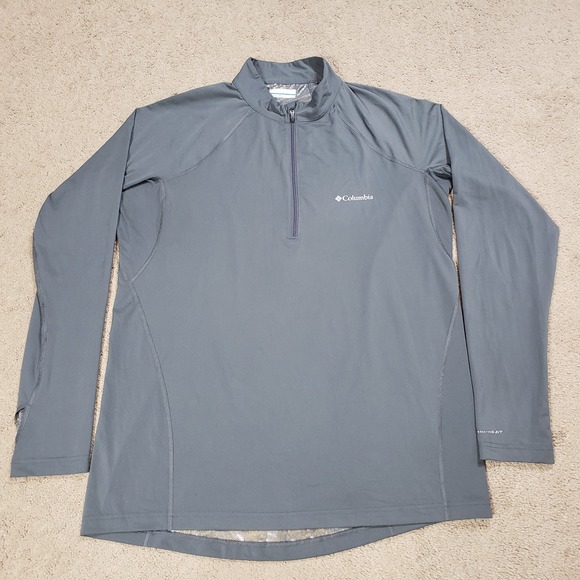 Columbia Midweight Half Zip Omni Heat Long Sleeve Top Shirt Mens XXL 2XL Gray - Picture 1 of 14